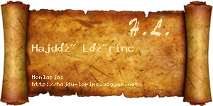 Hajdú Lőrinc névjegykártya
